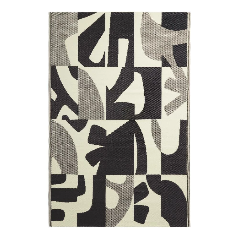 World Market Rio Black Mod Tile Reversible Indoor Outdoor Floor Mat