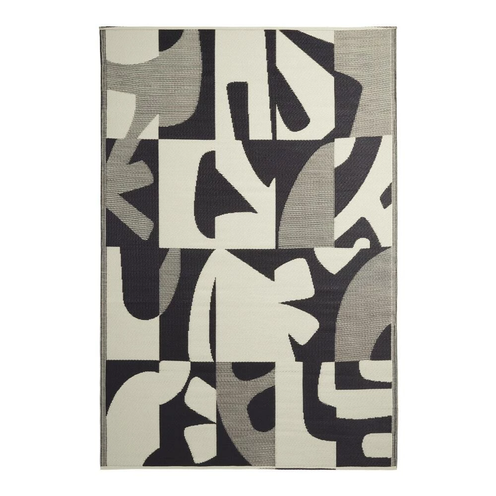 World Market Rio Black Mod Tile Reversible Indoor Outdoor Floor Mat - Image 2