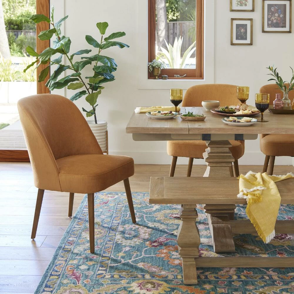 World Market Raya Teal And Multicolor Floral Wool Area Rug - Image 2