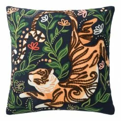 World Market Justina Blakeney Jungle Tigress Black Throw Pillow