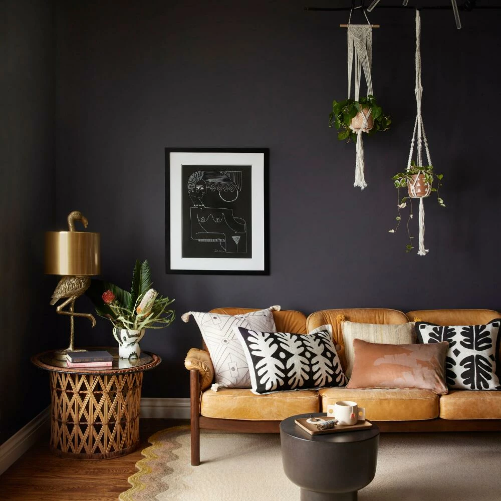 World Market Justina Blakeney Paradiso Ivory and Black Leaf Throw Pillow - Image 2