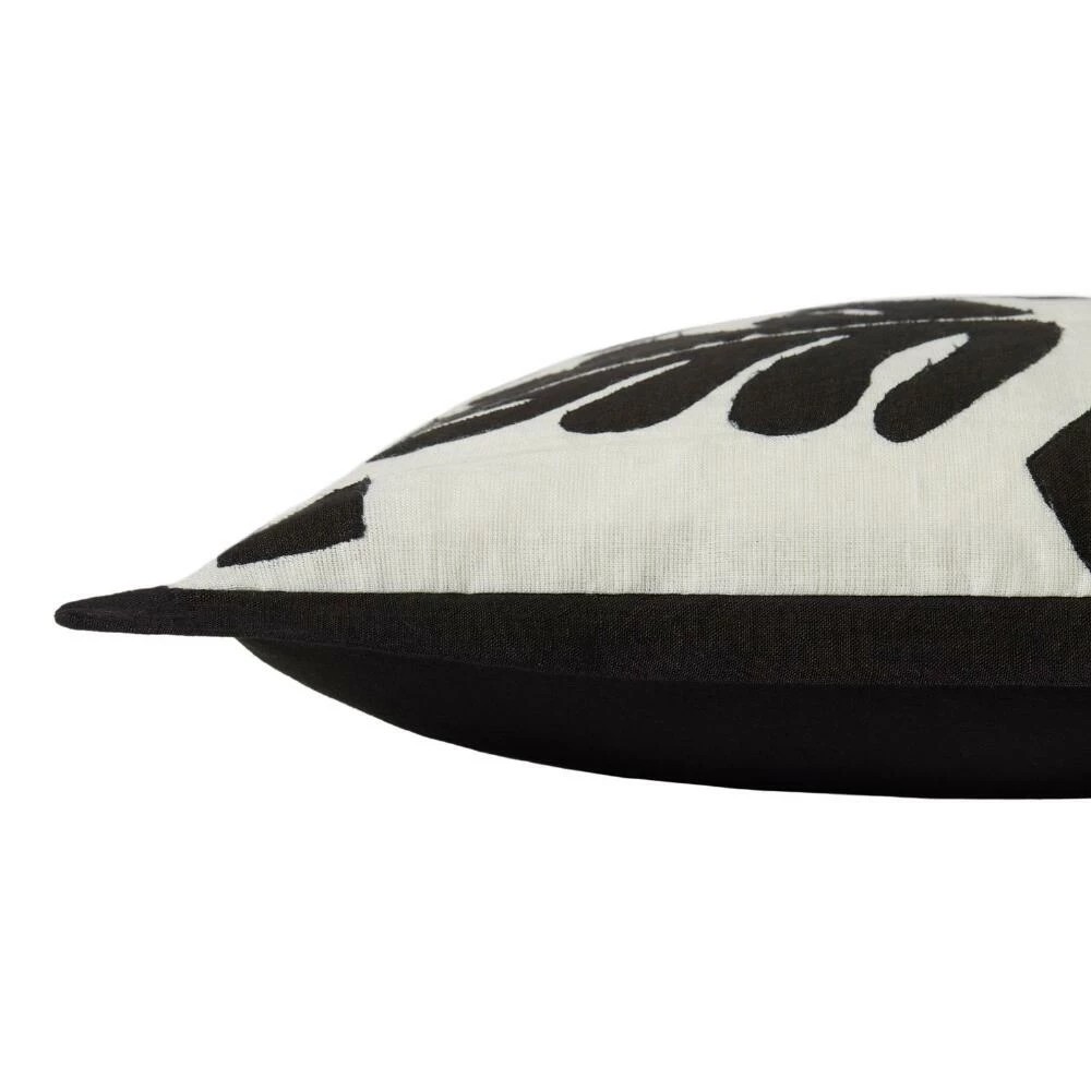 World Market Justina Blakeney Paradiso Ivory and Black Leaf Throw Pillow - Image 3