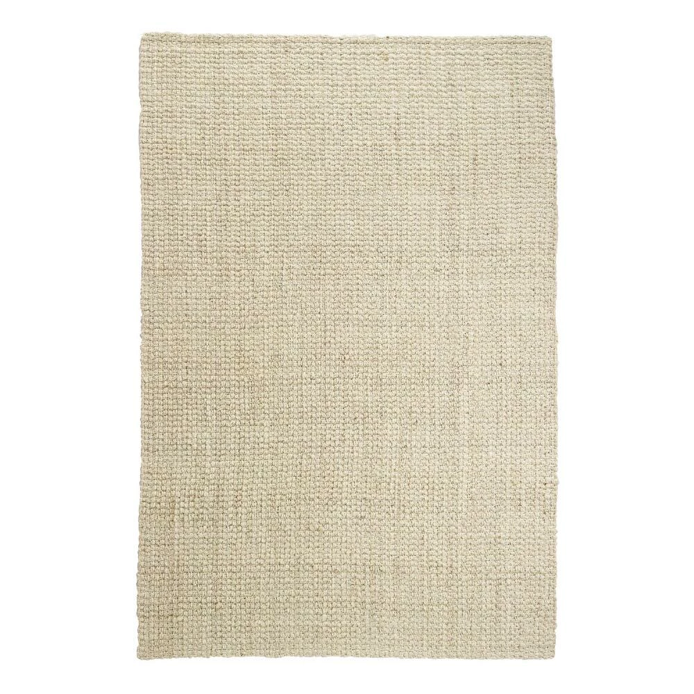World Market Bleached Ivory Basket Weave Jute Area Rug