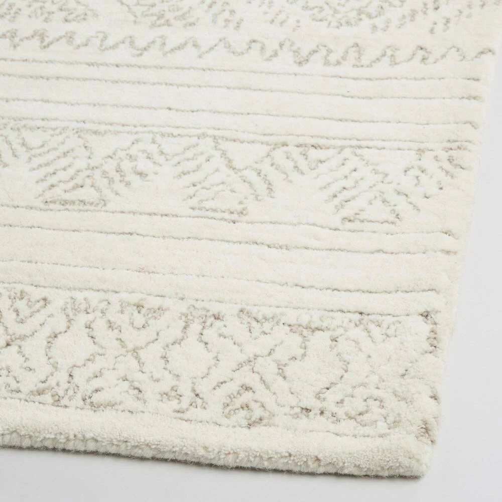 World Market Kelsey Ivory Diamond Tufted Wool Area Rug - Image 3