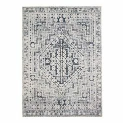 World Market Black and Ivory Persian Style Washable Area Rug