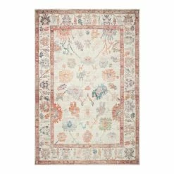 World Market Zoe Multicolor Floral Distressed Persian Style Area Rug
