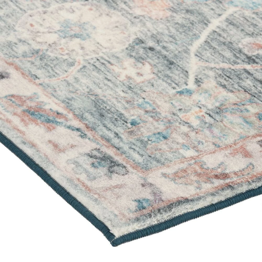 World Market Zoe Gray Floral Distressed Persian Style Area Rug - Image 4