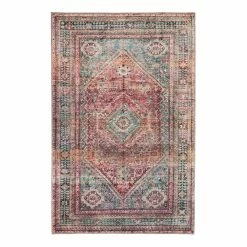 World Market Miramar Burgundy And Green Diamond Area Rug