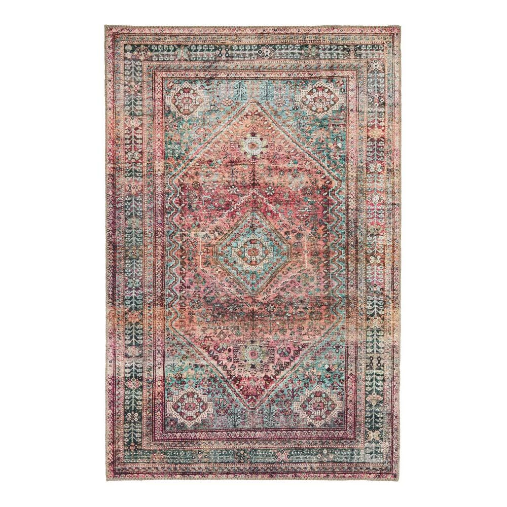 World Market Miramar Burgundy And Green Diamond Area Rug