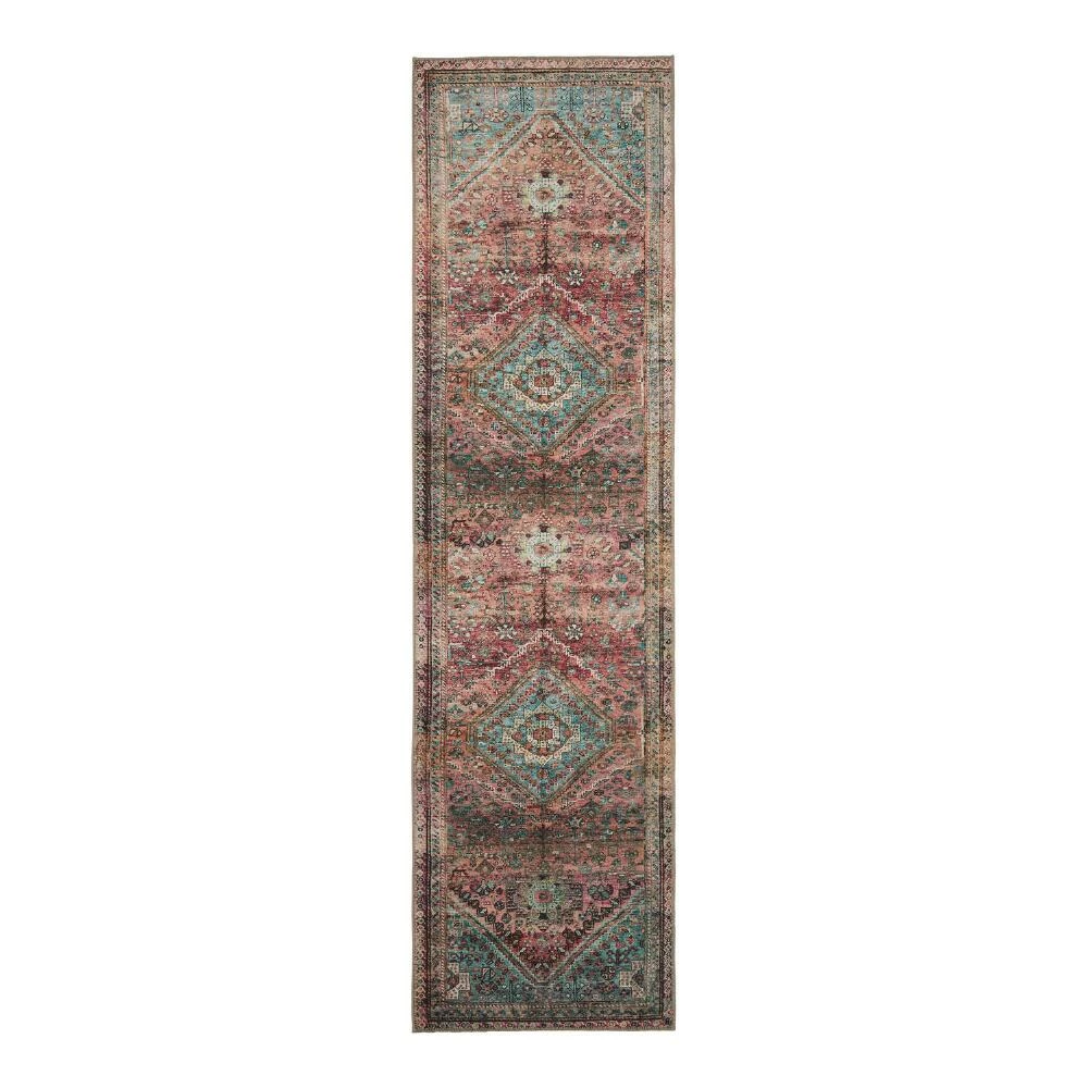 World Market Miramar Burgundy And Green Diamond Area Rug - Image 3