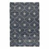 World Market Indigo Blue and Tan Lattice Jute and Wool Rustica Area Rug