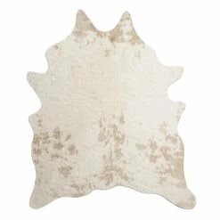 World Market Ivory Printed Faux Cowhide Area Rug