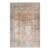 World Market Terracotta and Blue Distressed Persian Style Lauren Area Rug