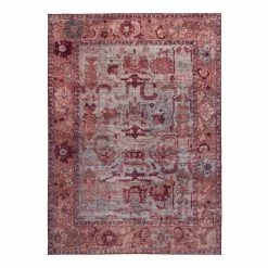 World Market Purple and Sage Green Persian Style Washable Area Rug