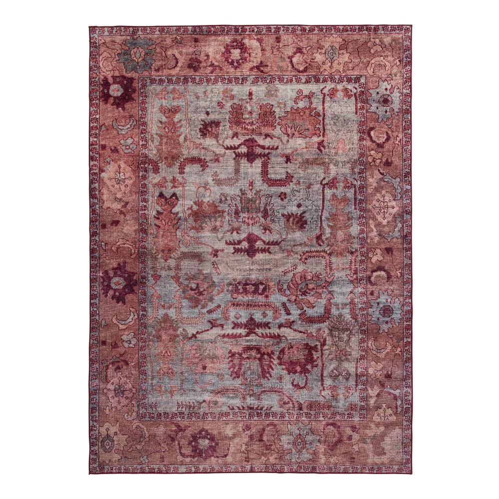 World Market Purple and Sage Green Persian Style Washable Area Rug
