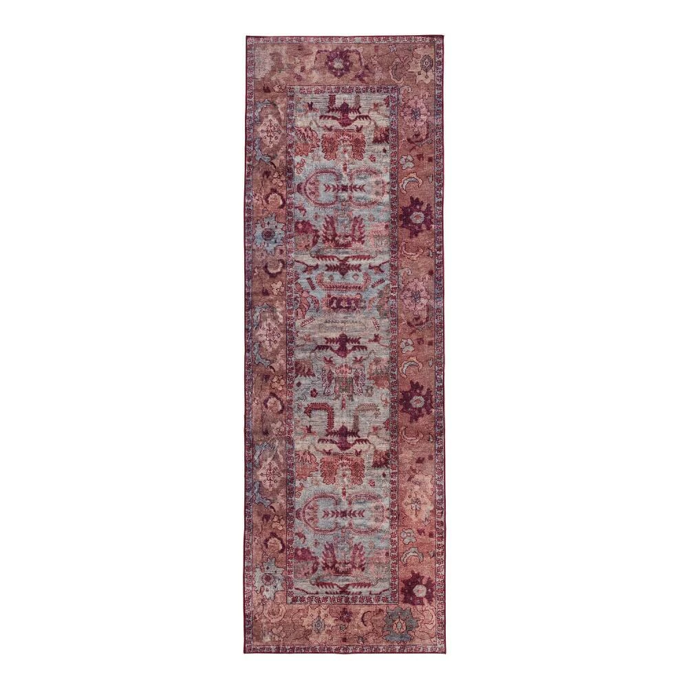 World Market Purple and Sage Green Persian Style Washable Area Rug - Image 2