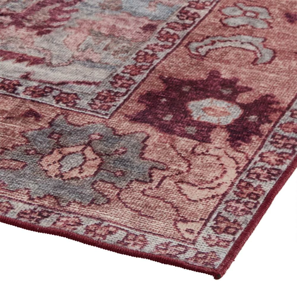 World Market Purple and Sage Green Persian Style Washable Area Rug - Image 3