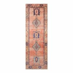 World Market Izmir Coral And Blue Persian Style Floor Runner