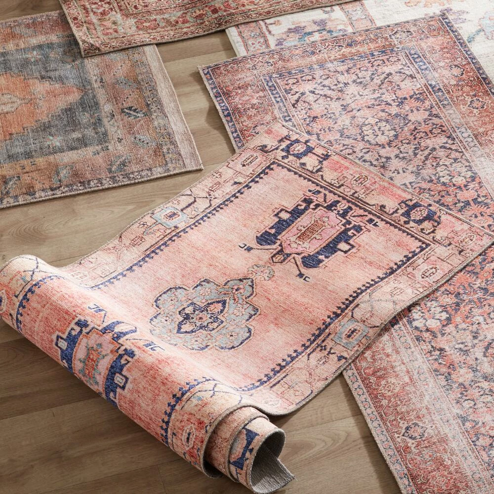 World Market Izmir Coral And Blue Persian Style Floor Runner - Image 2