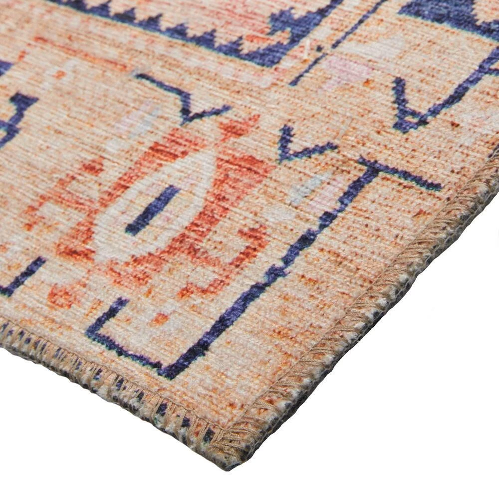 World Market Izmir Coral And Blue Persian Style Floor Runner - Image 3