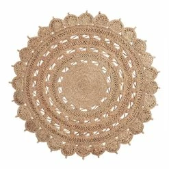 World Market Round Woven Medallion Jute Area Rug