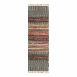 World Market Amarah Black Geo Chindi Reversible Floor Runner
