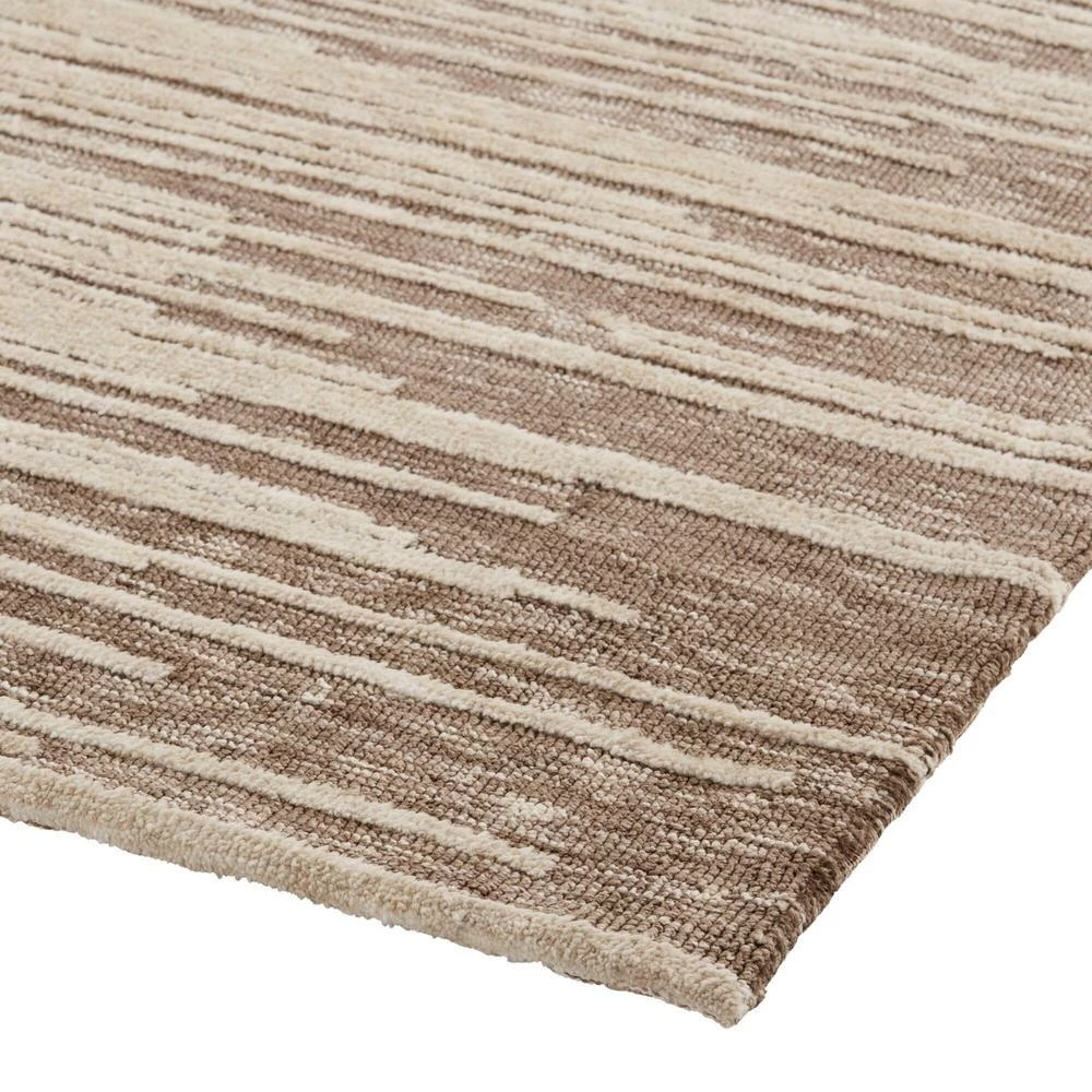 World Market Taylor Tan And Ivory Stripe Area Rug - Image 3