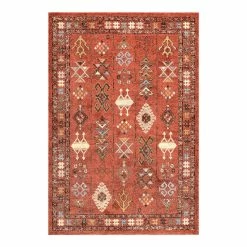 World Market Orange Vintage Style Leah Area Rug