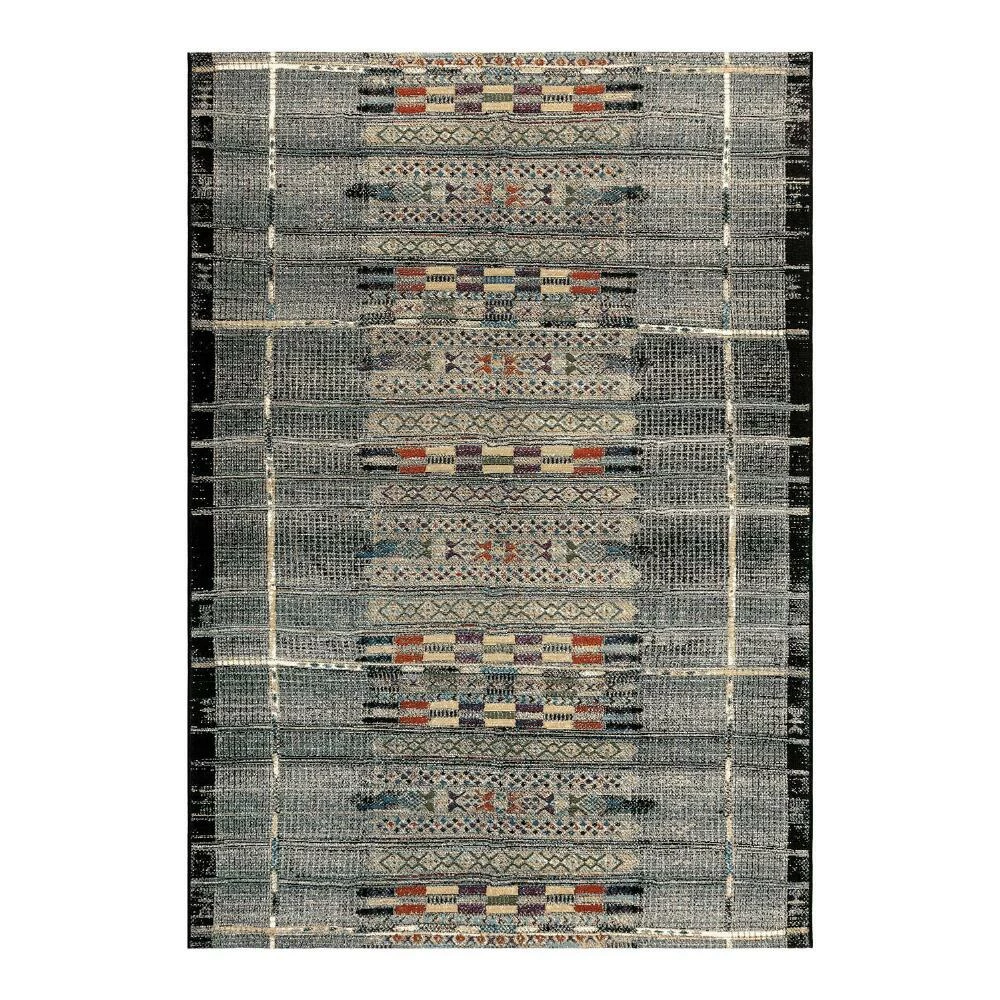 World Market Gray and Multicolor Global Stripe Indoor Outdoor Rug