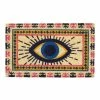 World Market Yellow and Blue Evil Eye Coir Doormat