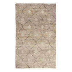 World Market Tan and Gray Lattice Jute and Wool Rustica Area Rug