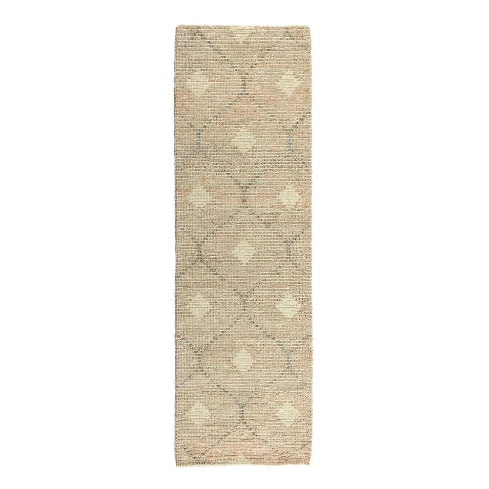 World Market Tan and Gray Lattice Jute and Wool Rustica Area Rug - Image 2
