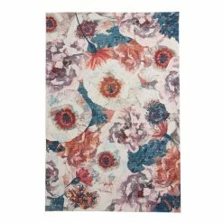 World Market Grace Ivory And Teal Floral Grace Area Rug