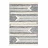 World Market Gray and Cream Shag Stripe Hanai Indoor Outdoor Rug