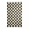 World Market Black and Natural Checkerboard Jute and Wool Kilim Area Rug