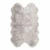 World Market Gray Faux Sheepskin Area Rug