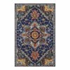 World Market Navy and Orange Medallion Tufted Wool Zareen Area Rug