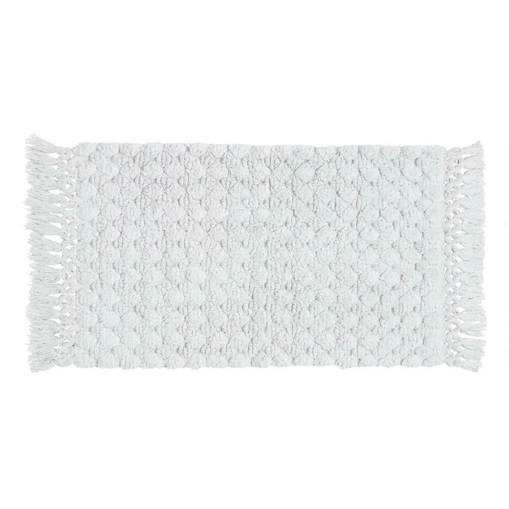 World Market Light Gray Woven Dot Bath Mat - Image 2
