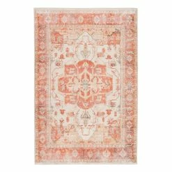 World Market Orange And Ivory Medallion Serin Area Rug