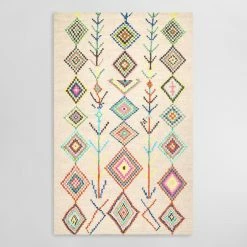 World Market Ivory Multicolor Geometric Bella Area Rug