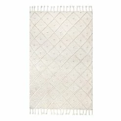 World Market Off White Diamond And Dot Wool Deandra Area Rug