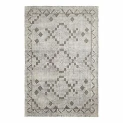 World Market Eli Black And Ivory Diamond Wool And Cotton Area Rug
