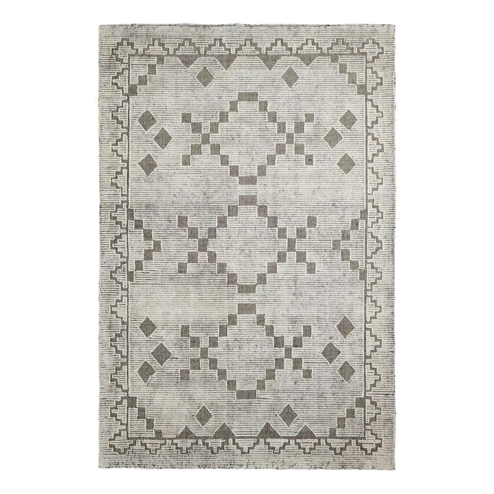 World Market Eli Black And Ivory Diamond Wool And Cotton Area Rug