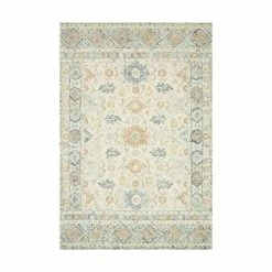 World Market Ivory And Blue Wool Nora Area Rug