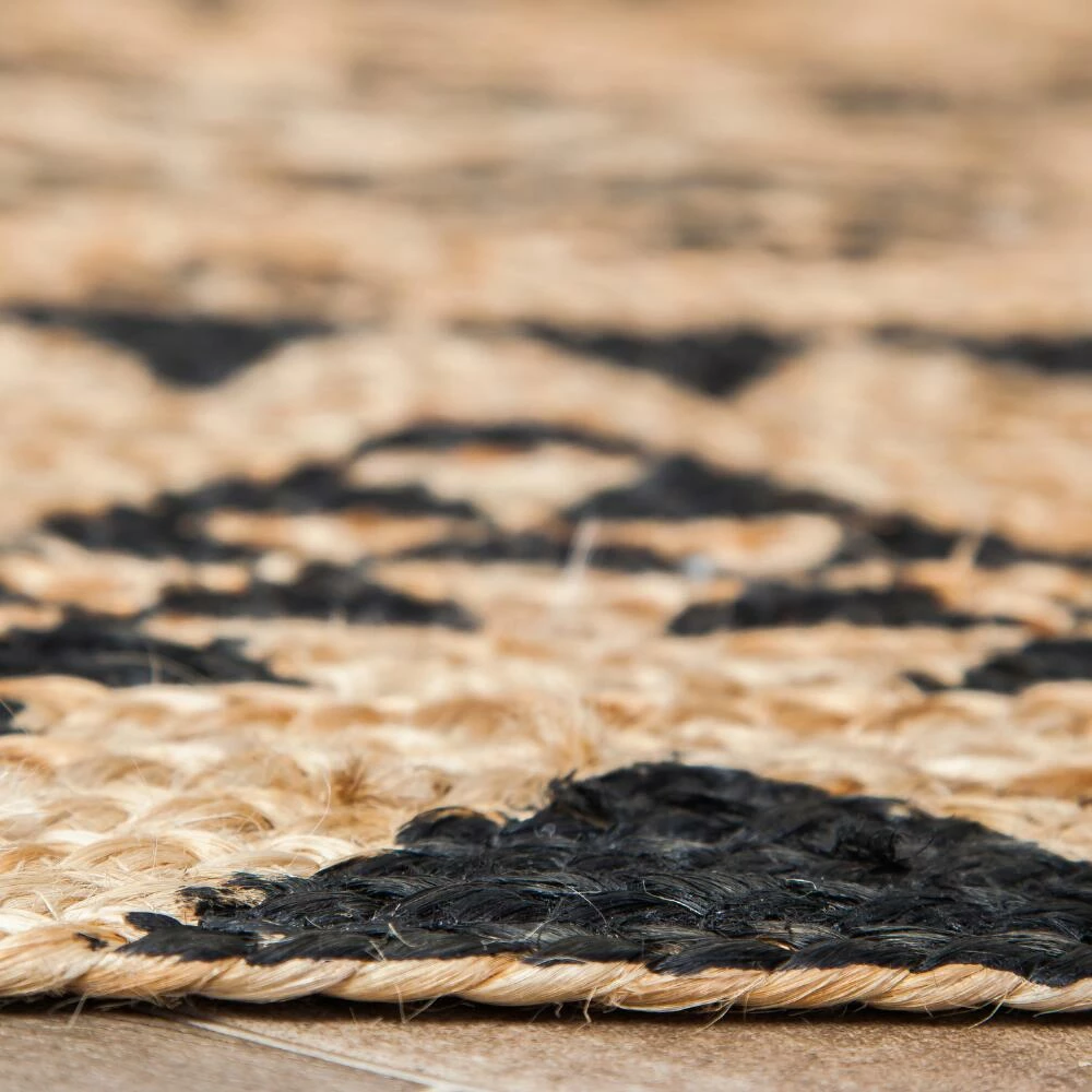 World Market Round Natural and Black Jute Cortez Area Rug - Image 4
