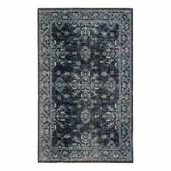 World Market Blue and Black Medallion Kiya Indoor Outdoor Rug