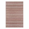 World Market Copper and White Geometric Stripe Lucca Indoor Outdoor Rug