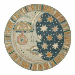 World Market Justina Blakeney Ayo Round Moon and Stars Wool Area Rug