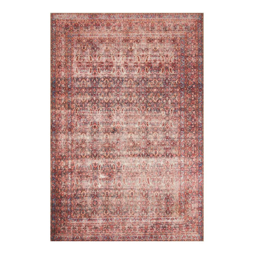 World Market Eggplant and Crimson Distressed Pepper Area Rug