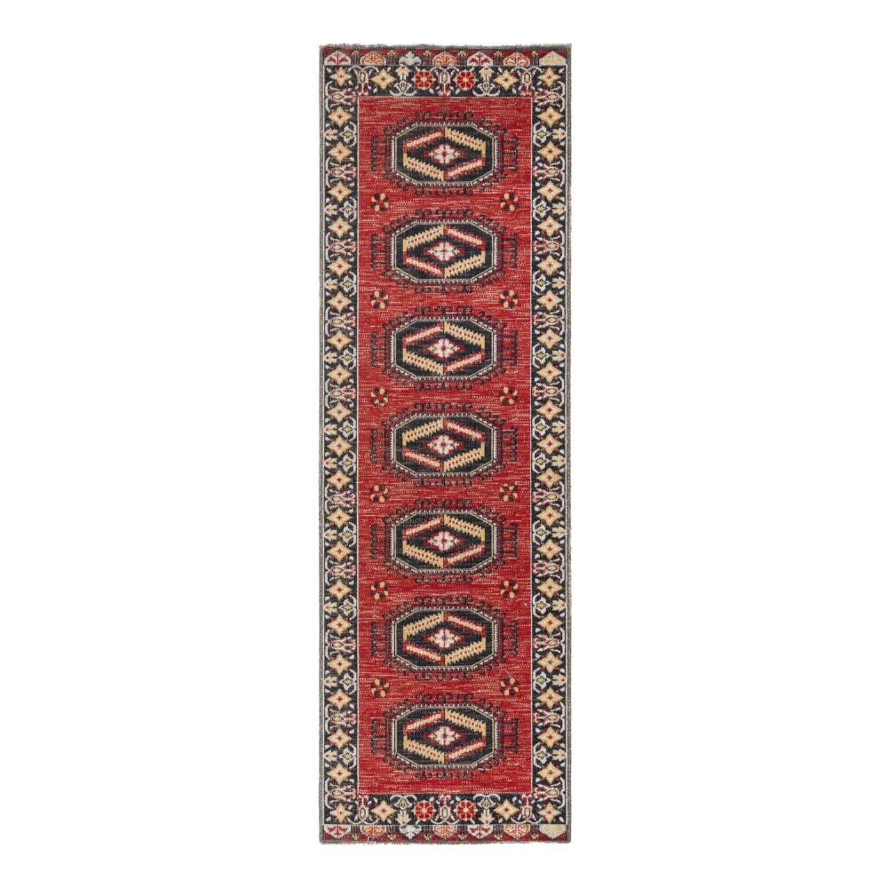 World Market Red and Yellow Medallion Lima Indoor Outdoor Rug - Image 2